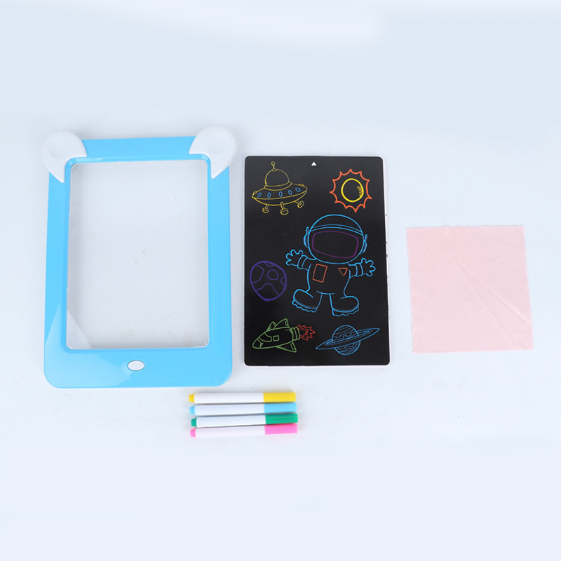 Magic Luminous Drawing Board Daw With Light-Fun Sketchpad Board Fluorescent Pen Russian English Light Up Play Toys For Kids