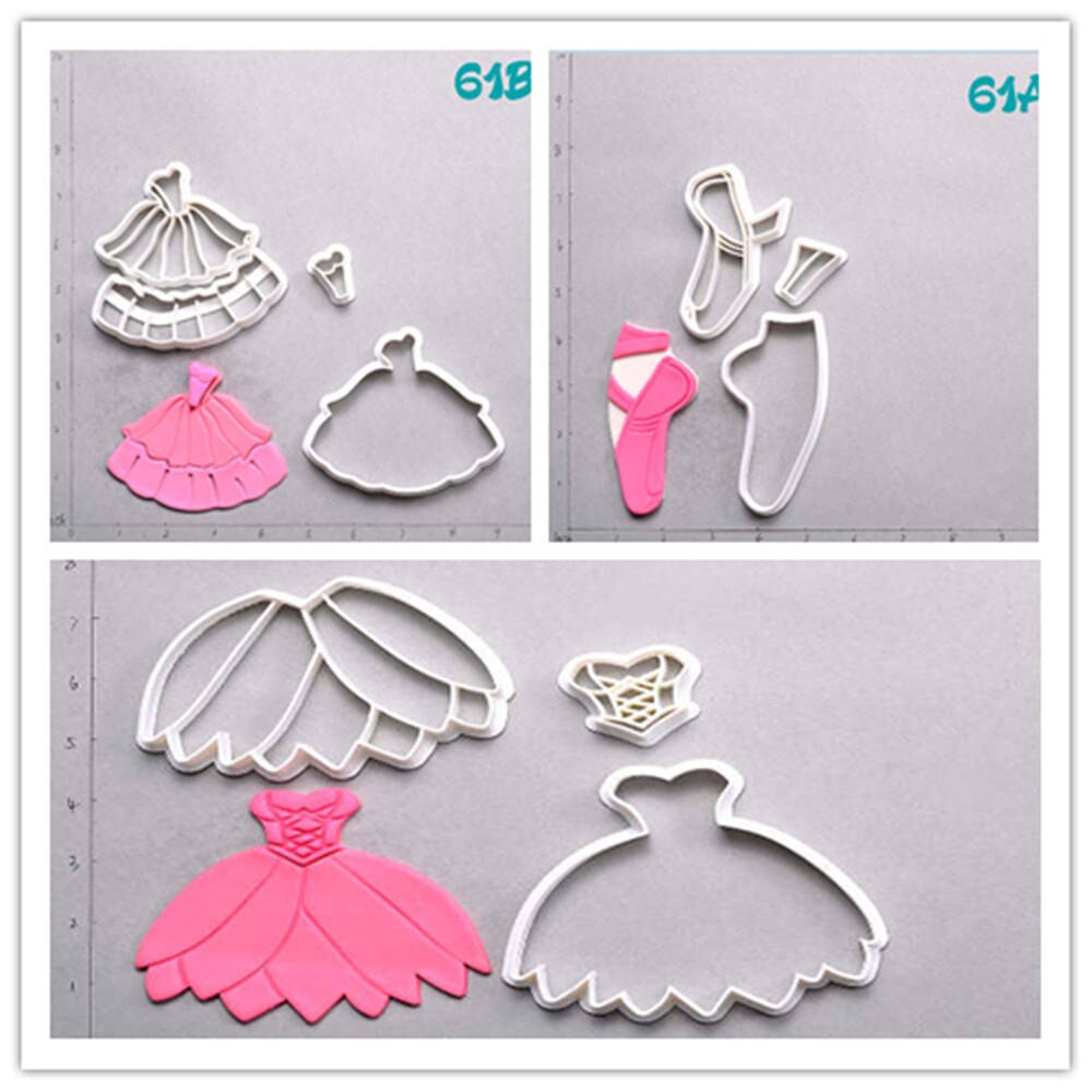 Ballet Dress Cookie Cutter Set Custom Made 3D Printed Fondant Cake Cutter Kitchen Accessories Cake Decoration Tools Biscuit Mold