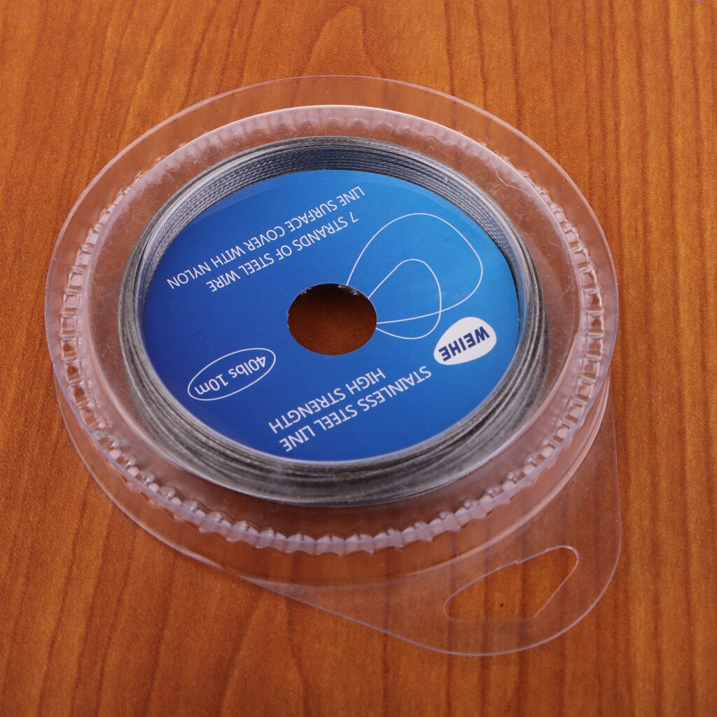 Fishing Line Wire Leader Stainless Steel Trace Lures 10m 7 Strands: 40LBS 