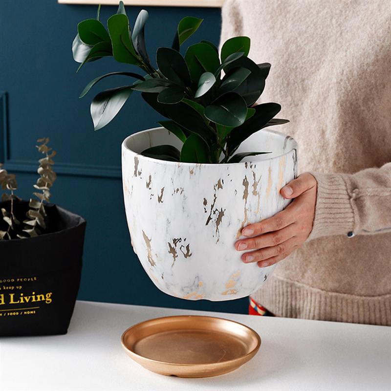 1pc blomkrukor keramik blomkruka marmorering blomkruka växtkruka behållare trädgårdsskötsel för hemmakontor  (21 x 21 x 19cm)