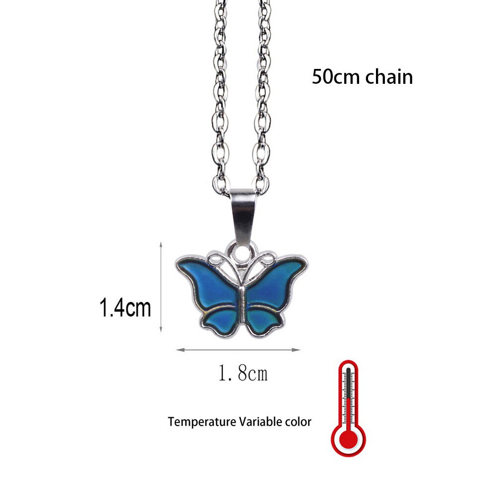 Shining CZ Cute Butterfly Pendant Charm Clavicle Choker Butterfly Necklace for Jewelry Women Girl: temperature color A