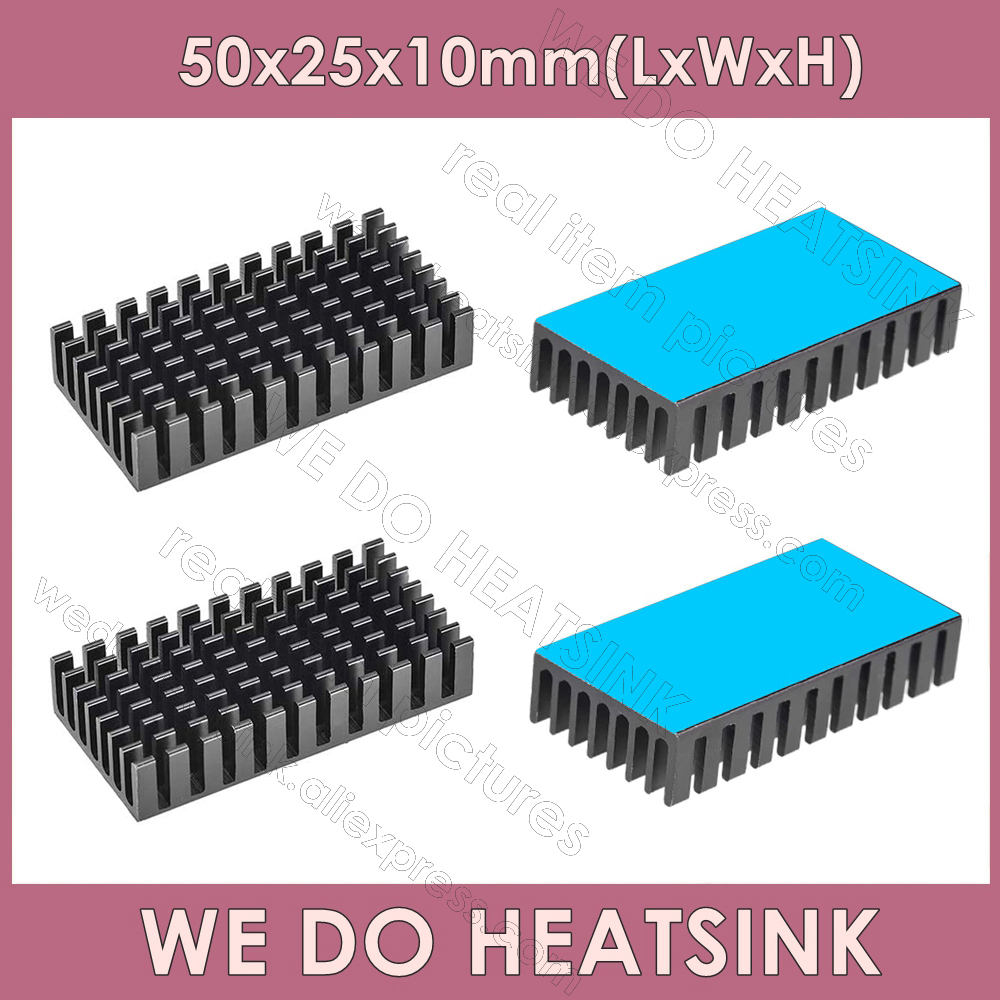 WE DO dissipatore di calore 50x25x10mm senza o con dissipatore termico dissipatore di calore aletta di raffreddamento in alluminio per modulo Transistor IC di potenza LED: 5 millimetri / GOLD