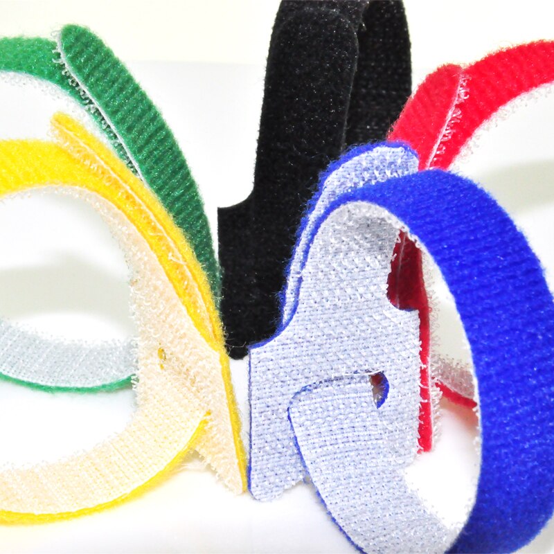 10Pcs 12mmx200mm Magic Tape Wiring Harness Tapes Velcros cable tie Cord Computer Cable Winder Cable Ties Hook Loop Fastener Tape