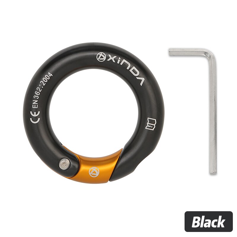 XINDA outdoor 23kN Openable Ring 7075 aluminium multi directional gated ring for climbing: Gray