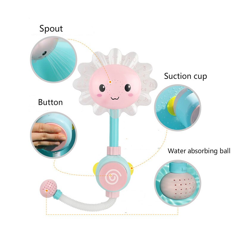 Baby Sonnenblumen Schlecht Spielzeug Badewanne Duschen Baden tüllen Saugnäpfe Falten sprühen Wasserhahn Spielen Schlecht Sonne Blume Wasser Spielzeug