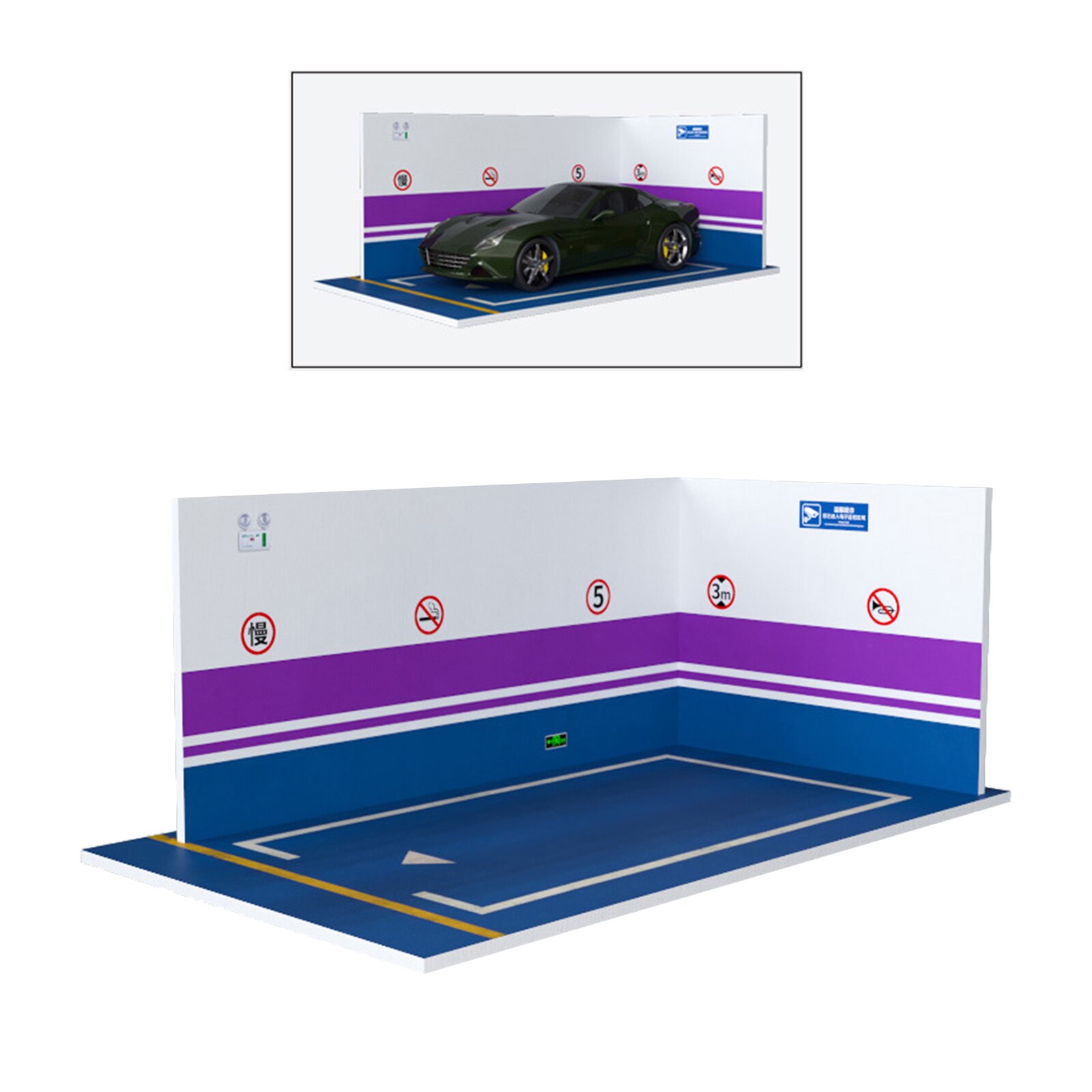 1:24 Model Car Parking Lot Scene Garage Display Cabinet Simulation Modified Garage Collection Table Decor