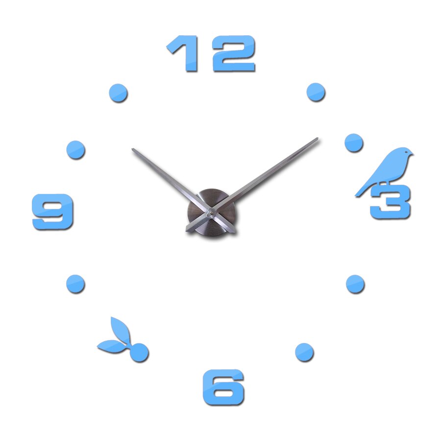 Specialtilbud ur vægure reloj de pared horloge ur stort dekorativt akryl spejl kvarts stue: Himmelblå / 47 tommer