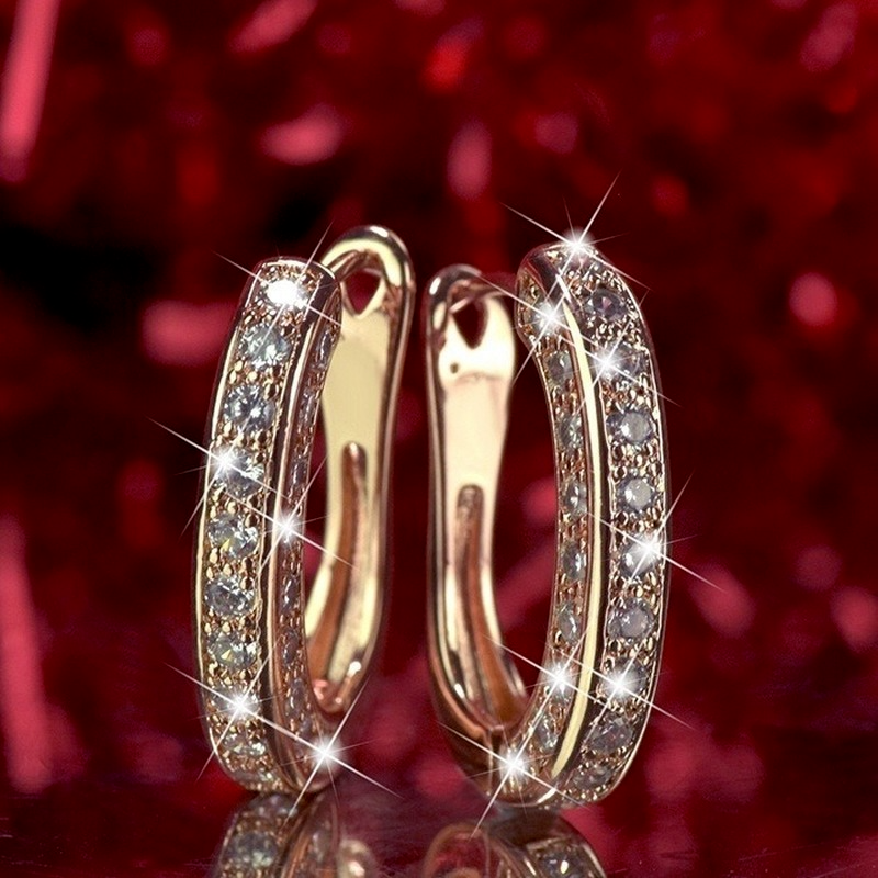 Moda de luxo zircon brincos redondos geométricos brincos de argola de ouro jóias brincos de orelha para o presente de aniversário de casamento de luxo feminino