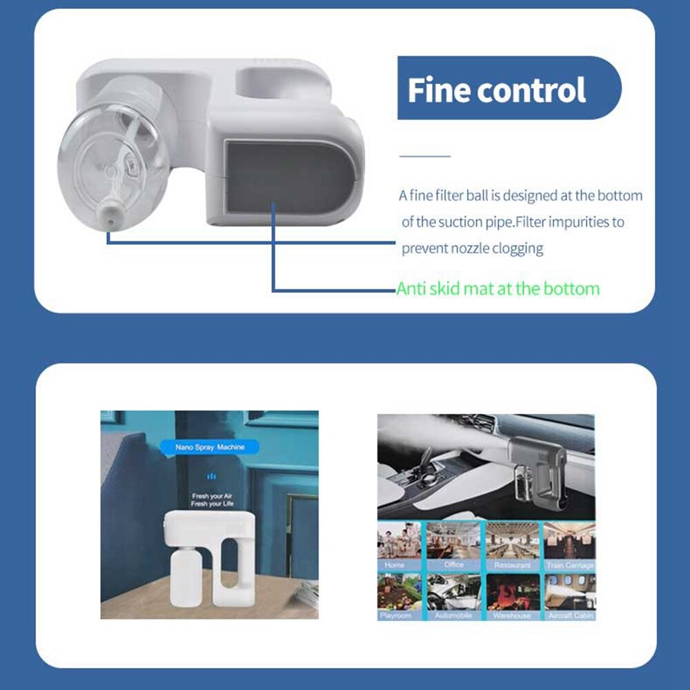 GTBL Disinfecting Sprayer,400Ml Handheld Rechargeable Atomizer Spray Machine Electrostatic Sprayer For Home/ Office