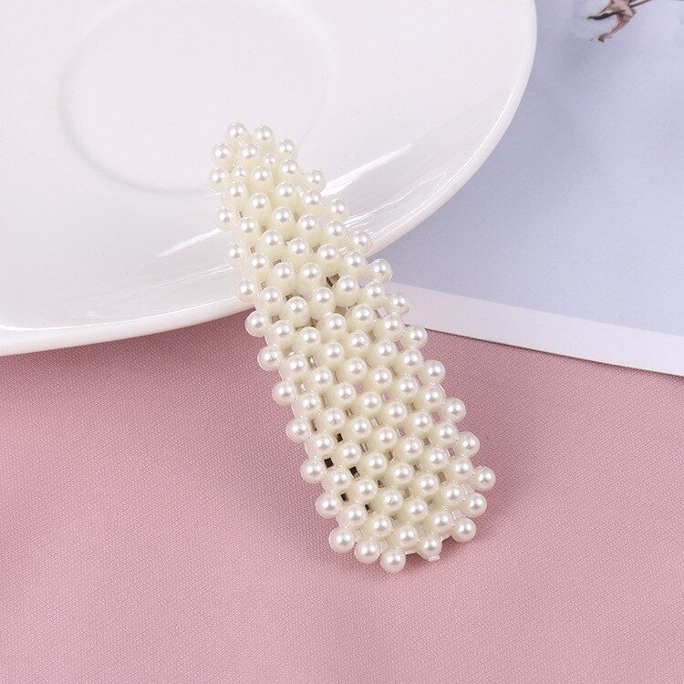 Clip de perla para el cabello para mujer, pasador de pelo con forma de corazón, horquilla de ajuste, , Accesorios para peinados,: Water full