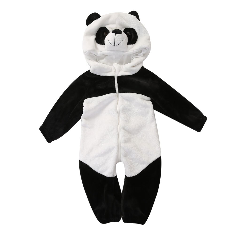 Winter Baby Jongens Meisjes Ropmers Kids Warm Panda Animal Pyjama Algehele Peuter Thicken Nachtkleding Kleding Baby Jumpsuit0-3Y: 3T