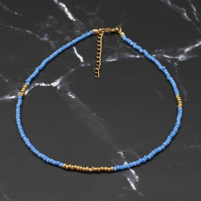 Bohemia Handmade Rainbow koraliki proste Choker naszyjnik moda damska dziki słodki kolorowy kołnierz biżuteria prezent: 20