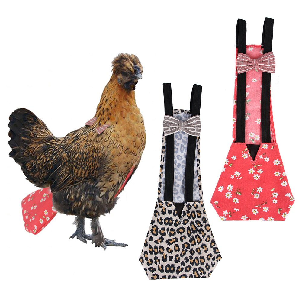 Adjustable Printing Duck Diaper Bowknot Chicken Nappy Clothes Washable Pet Diaper for Farm Goose Duck Chicken Poultry
