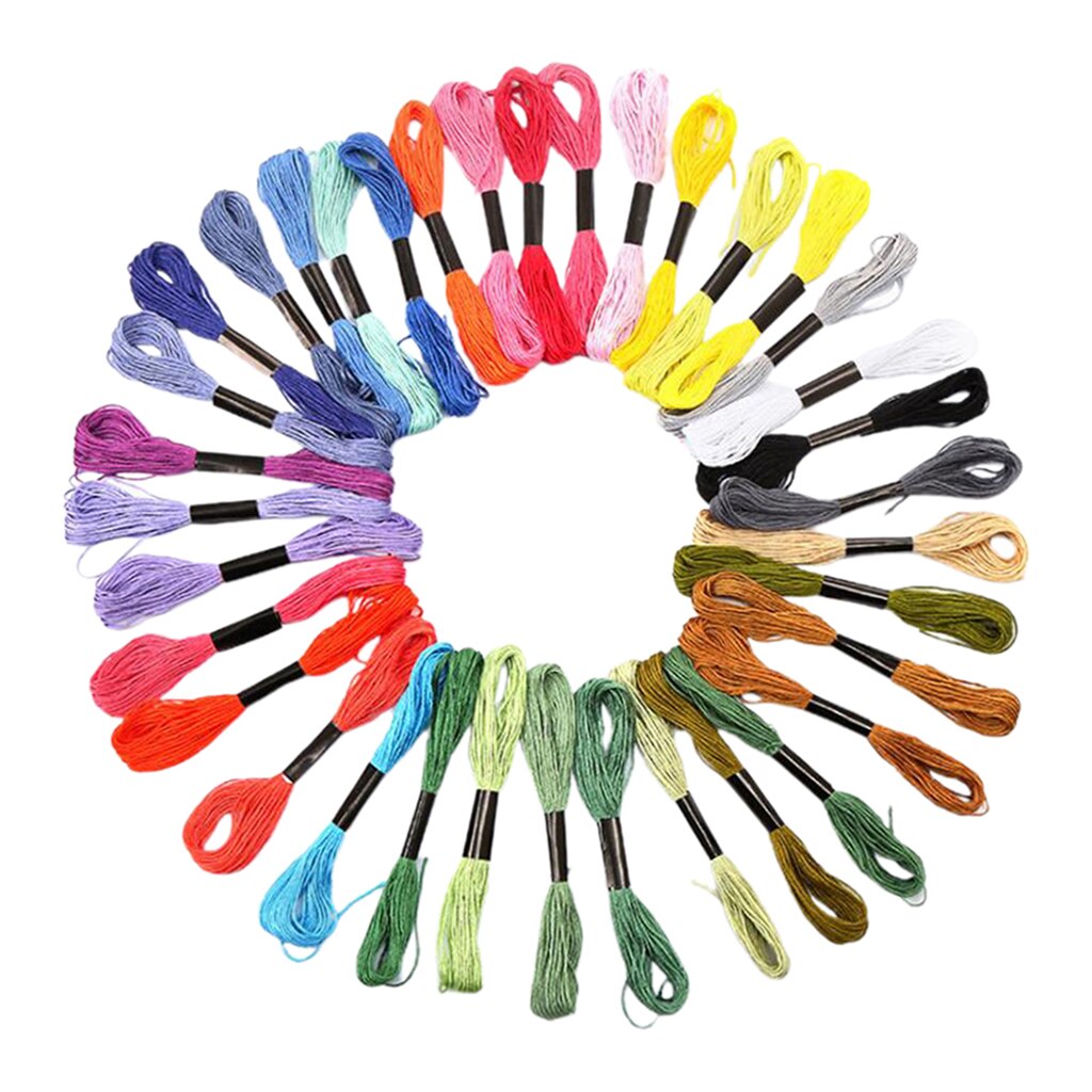 Embroidery Floss Kit 24/36Pcs Thread Bracelets Floss Rainbow Color Embroidery Floss Cross Stitch Thread Strings for Jewelry DIY