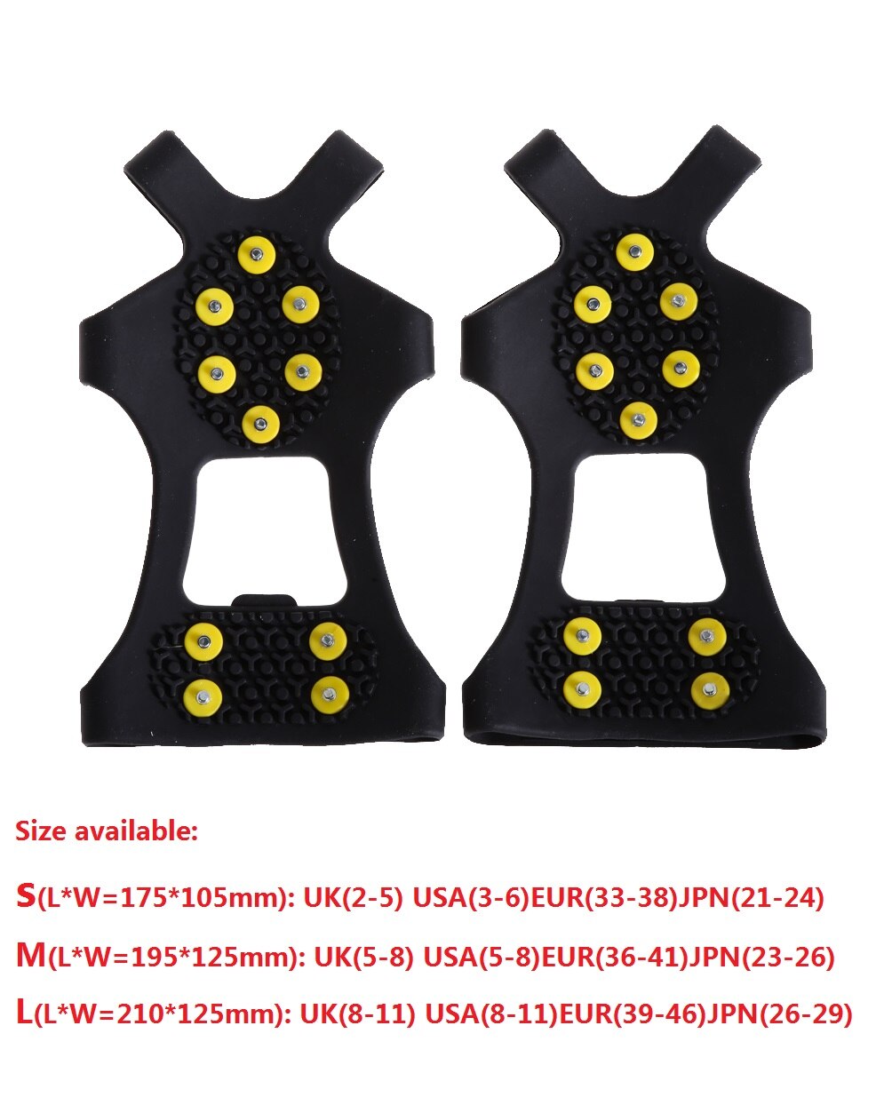 Chaussures de neige transparentes universelles à 10 goujons, Crampons à poignées pointues, couvre-chaussures antidérapantes de Camping, d&#39;escalade d&#39;hiver, taille S M L XL