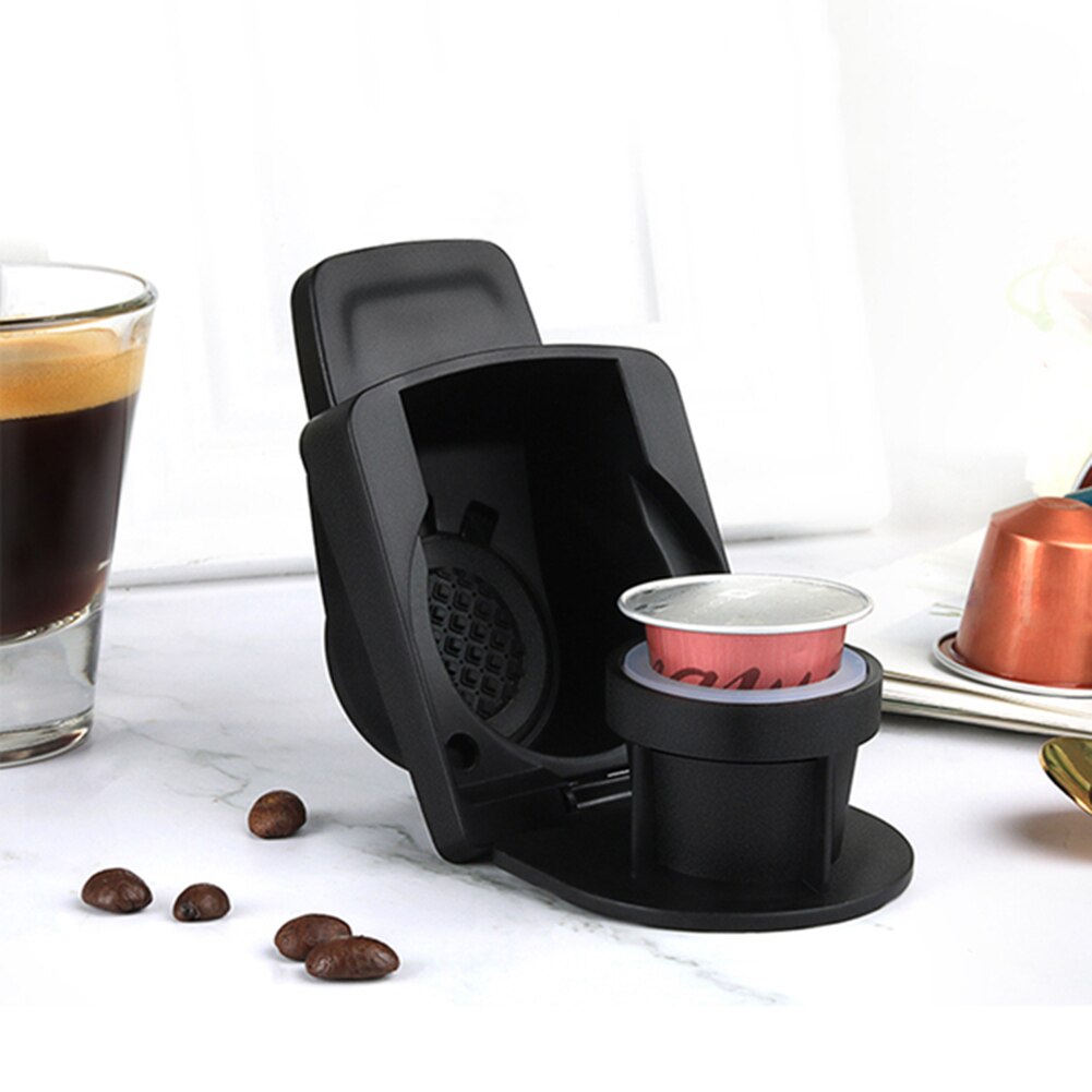 Matkvalitets rostfritt stål kaffekapselkonverteringsadapter för nespresso kompatibel med dolce gusto med doseringsring: A