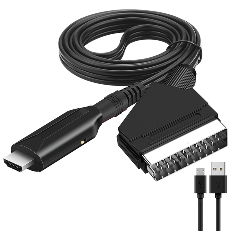 Hdmi-Compatibel Scart Kabel Adapter Draagbare 720P / 1080P Video Converter Cord 3.28ft Lengte