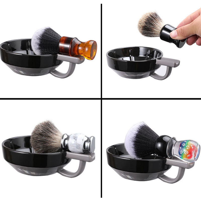 Skjeggsåpe keramikkbørste barberingsskål til menn våtbarberingkopp barberverktøy fargematching keramikk