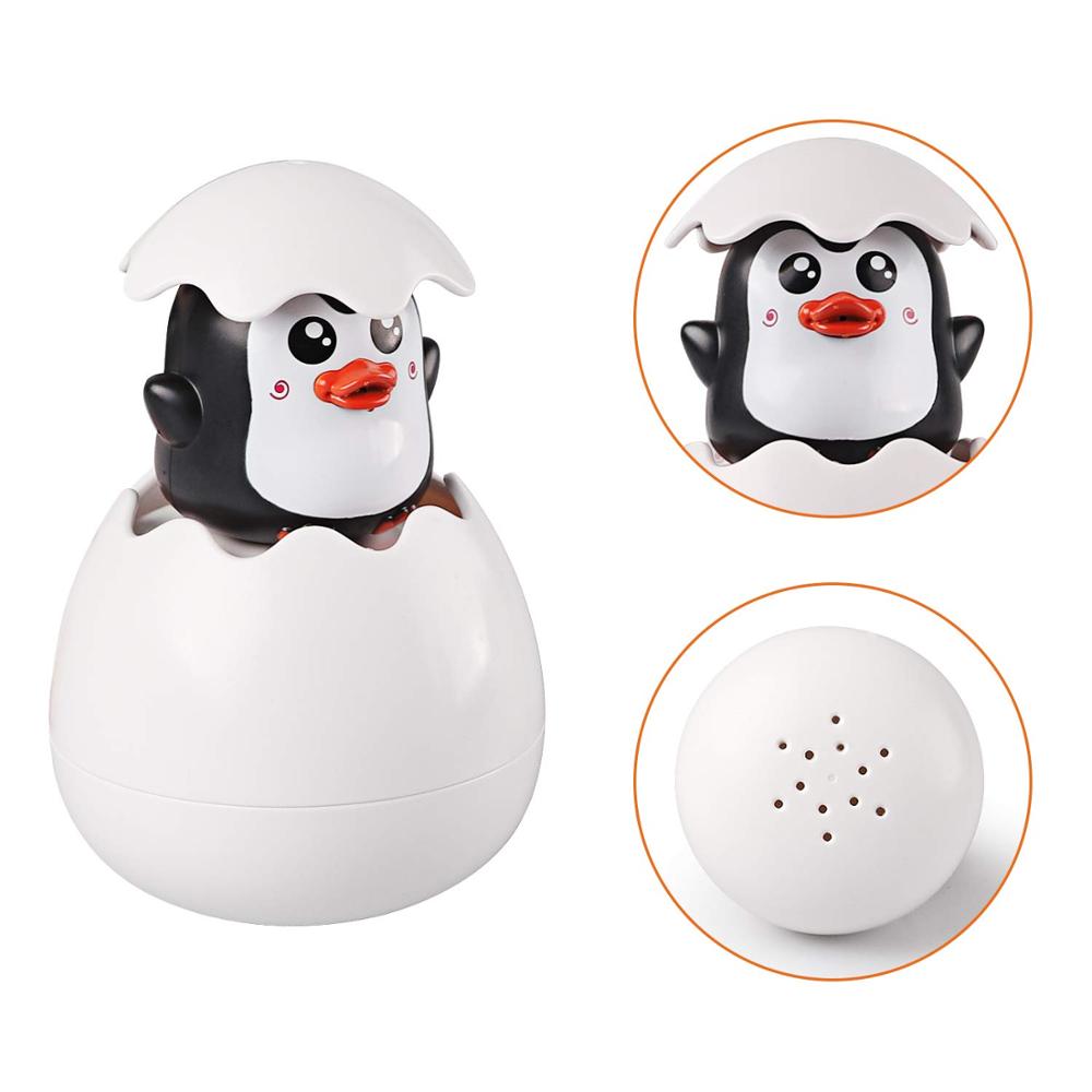 Dziecko zabawne zabawki kąpielowe kaczka i pingwin tryskać jajko rozpylanie pływanie zabawki wodne woda wanna z prysznicem pływająca zabawka dla małych dzieci