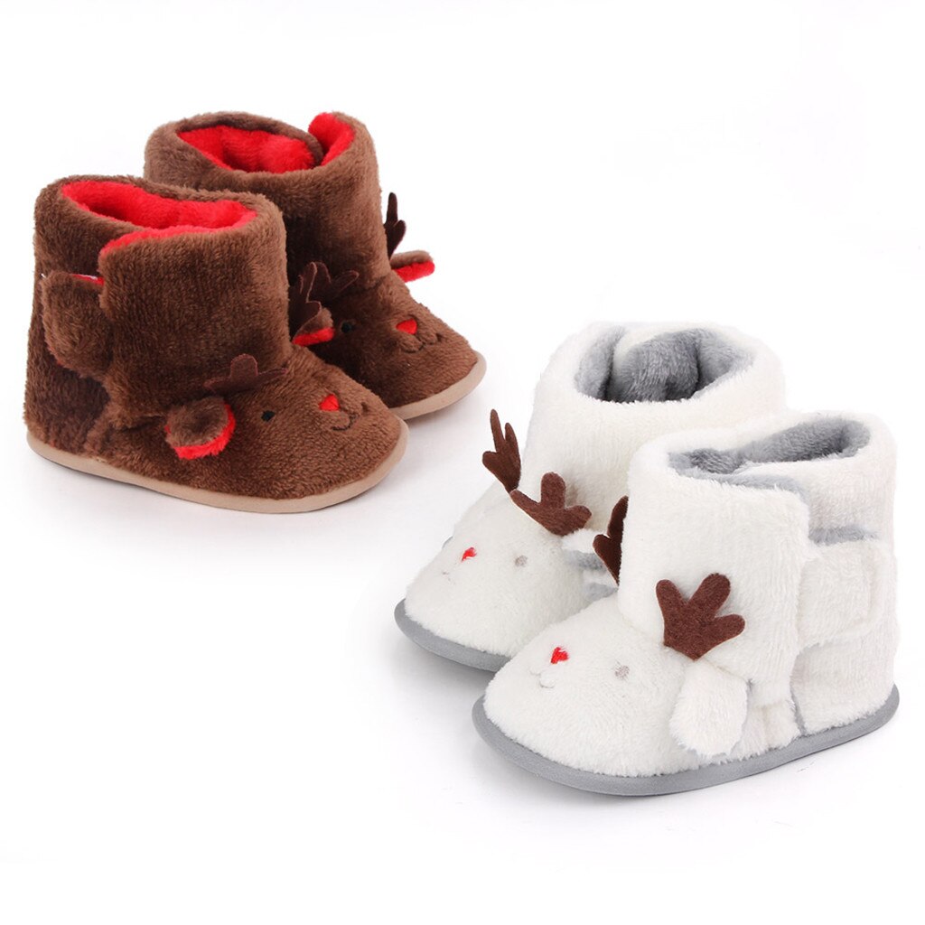 Elk bottes infantile filles noël intérieur à semelles souples princesse chaussures bébé marche chaussures hiver bottes chaudes botas nina invierno
