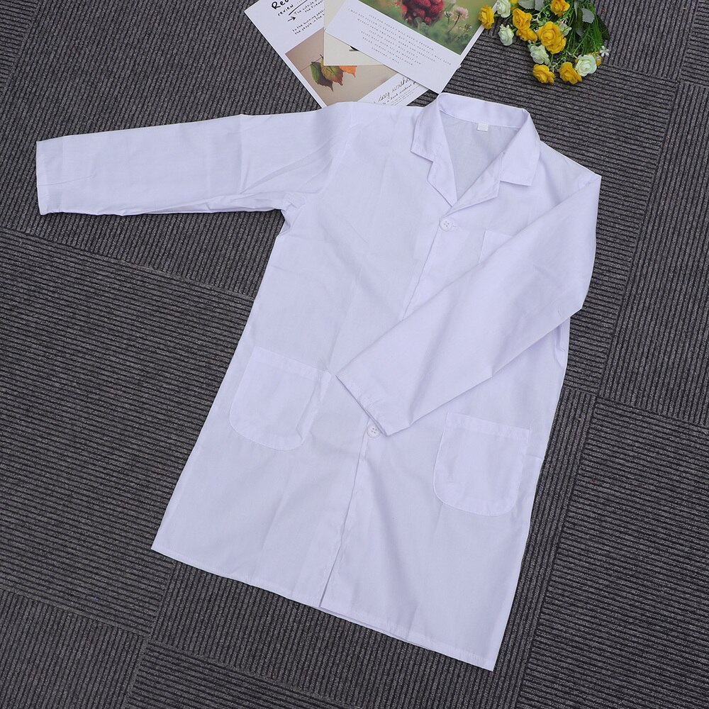 1pc Kids Lab-gown Children's White Coats Childern Thin White Coats for Kids Proformance (Small Size)