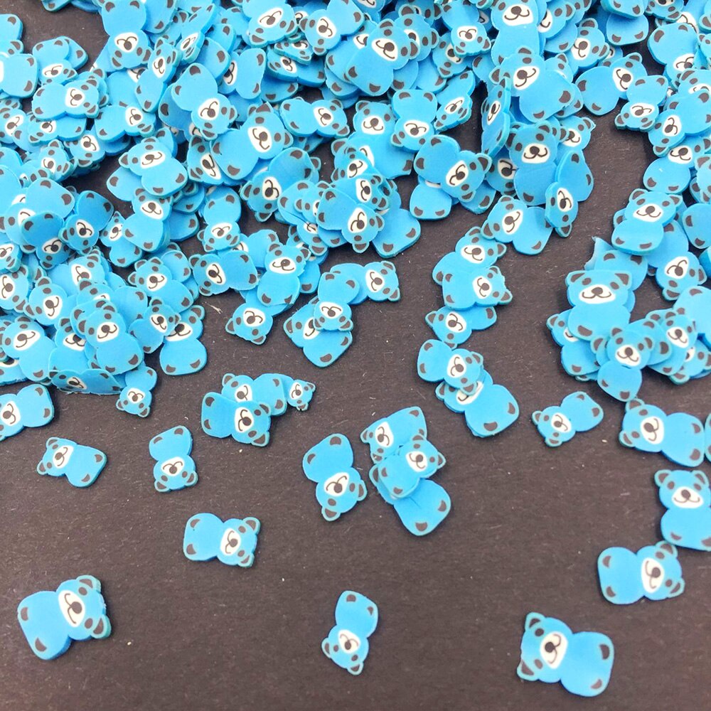 100G Polymeer Klei Beer Plakjes Klei Sprinkles Voor Ambachten Diy Nail Art Decoratie Materiaal Accessoires Telefoon Deco:5 Mm: Blue