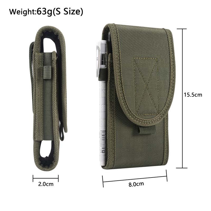 Universal Phone Case Pouch Belt Holster Leather Cover for Iphone Samsung Nylon Durable Mobile Phone Bag 4.0 Inch - 6.7 Inch