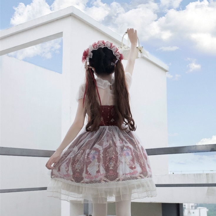 Robe de style japonais Kawaii, robe Lolita pour filles, sans manches, Kawaii