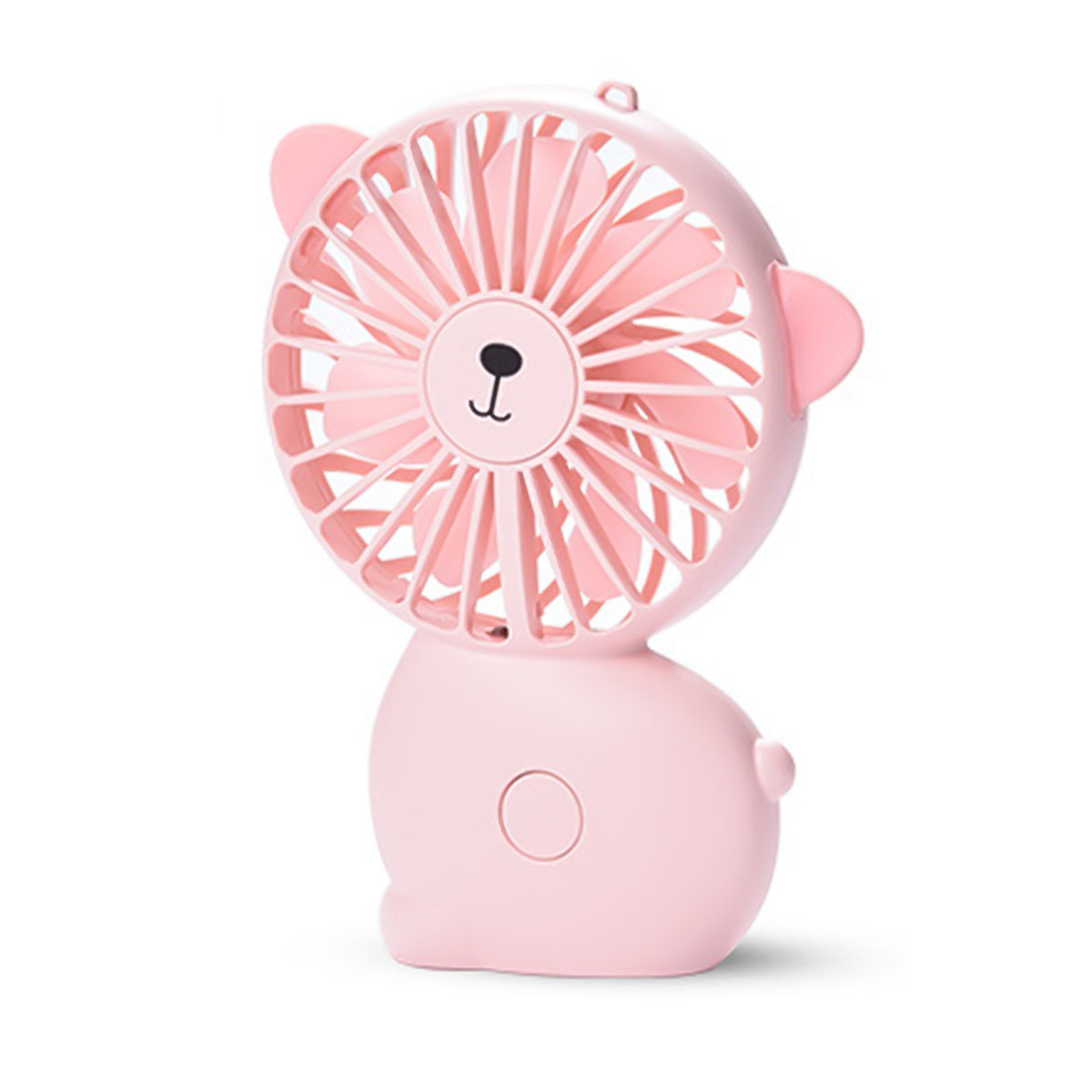 Cute Mini Fan USB Rechargeable Personal Portable Cooling With Night Light Sling Pippi Handheld Charging Personal Cooling Fan: Pink
