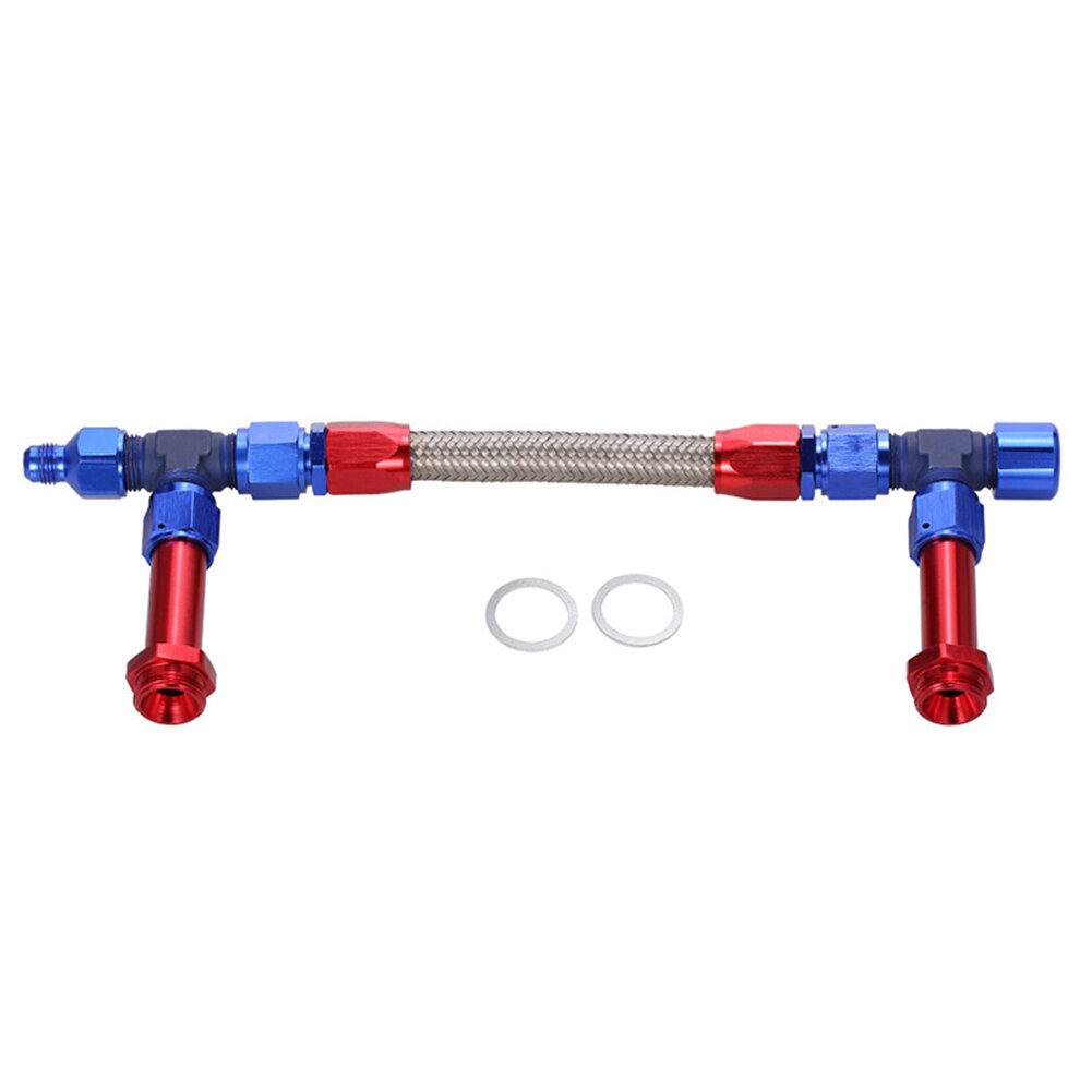 Carb Braided Fuel Line-8 Braided Stainless Steel Carburetor Dual Inlet Line Kit M8617