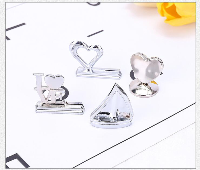 20 unids/lote Clip de asiento corazón amor velero aleación asiento Clips favores para decoraciones de boda