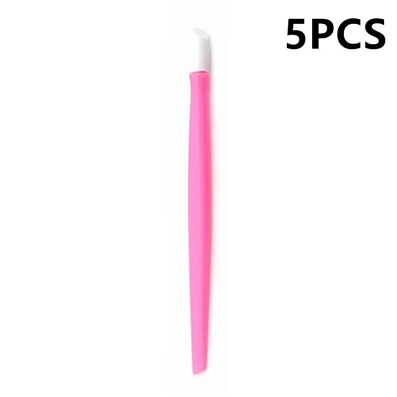 Soft Nail Cuticle Pusher Plastic Rubber Roze Kleur Nail Gereedschap Set Nail Art Manicure Accessoires: 5PCS Pink