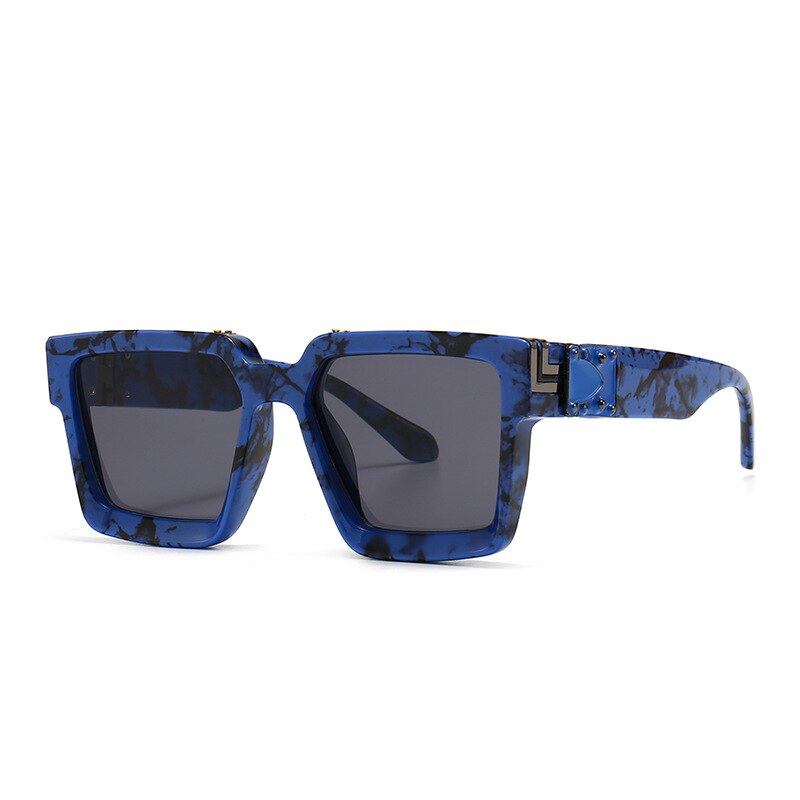 HBK-Gafas de ordenador de plástico Vintage para hombre y mujer, lentes ópticas cuadradas y transparentes, con montura Anti luz azul, Retro: C02 Black Black Gray