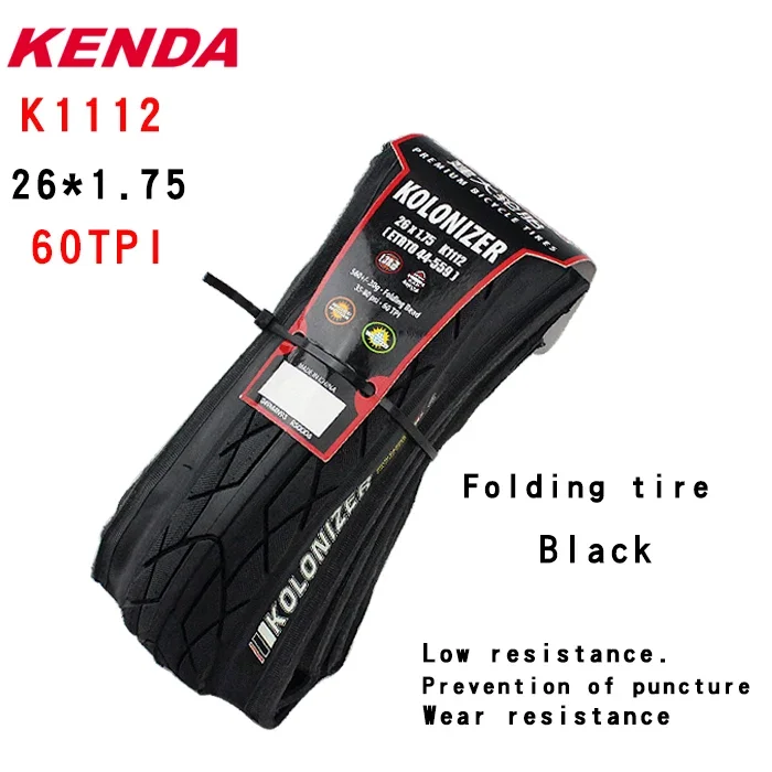 KENDA k1112 Bicycle tire 26 inch MTB Parts 26 * 1.5 1.75 30TPI low resistance explosion-proof mountain bike tyre