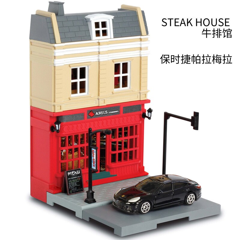 Yufeng City Europe Cabin Handmade DIY Assembled City Scene Architecture House Alloy Car Model Toy: 614001