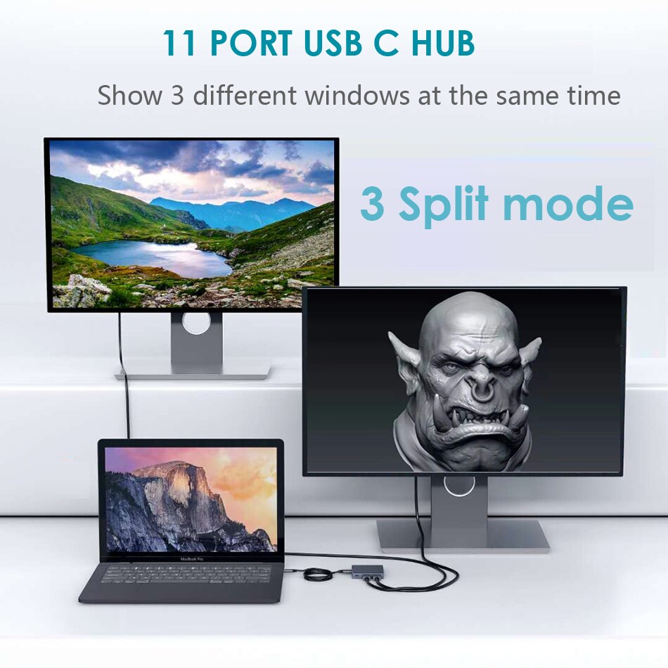 USB C Hub Typ C Adapter Mit 4K HDMI 1000M LAN USB 3,0 VGA 3,5mm Hack Kopfhörer SD TF Kartenleser Typ c Docking Station