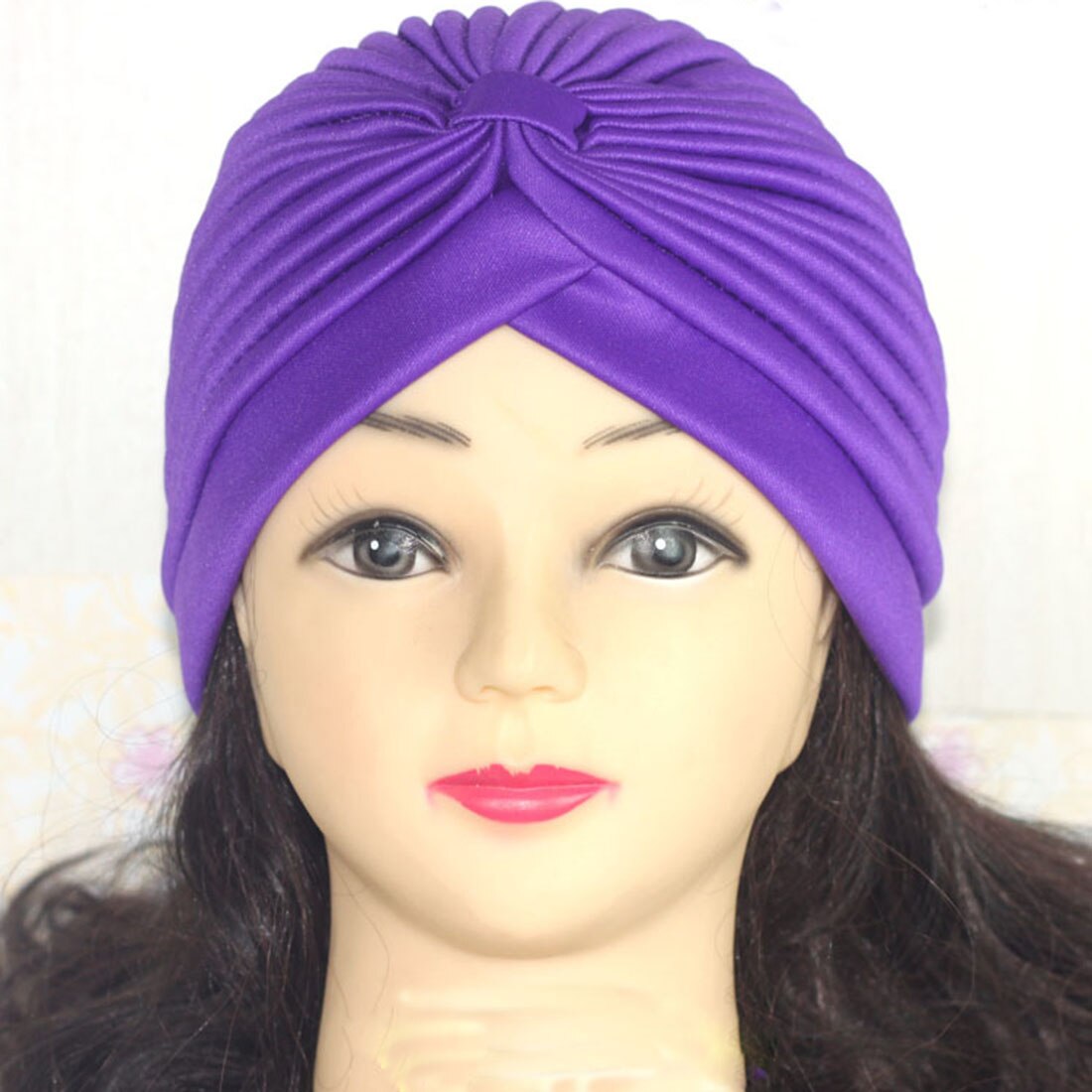 Turbante elástico de algodón para mujer, hiyab cruzado interior, gorro elástico musulmán, turbante liso para mujer: 5