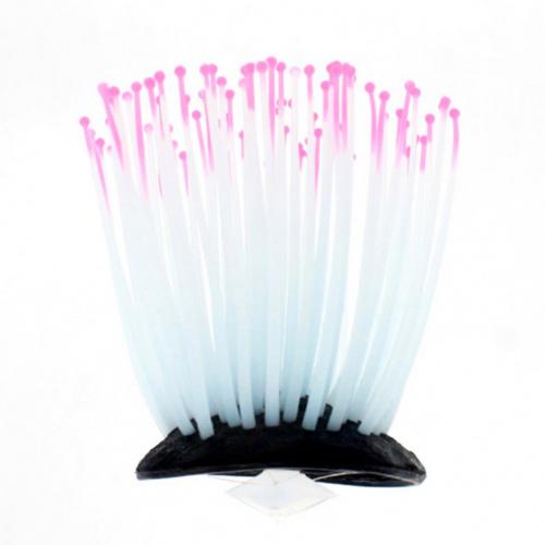 Fish Tank Landscaping Luminous Sea Artificial Plant Aquarium Decor Unique Simulation Plant Soft Decoration Small Ornaments: Pink