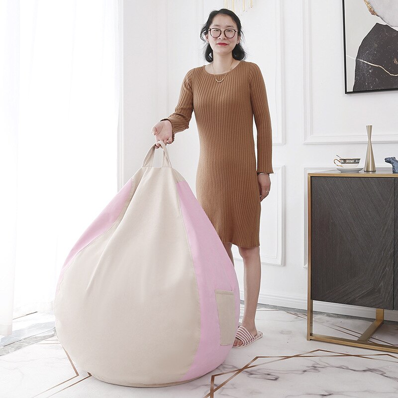 Baby luie zitzak banken hoes stoel zonder vulling katoenen ligstoel zitzak poef poef bank tatami woonkamer meubels 90*110cm: S 65 x 75cm 2