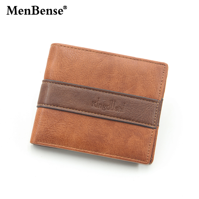 Menbense retro portemonnee heren pu leren portemonnee luxe portemonnee mobiele portemonnee portemonnee kleine kaarthouder heren portemonnee: Donkergeel