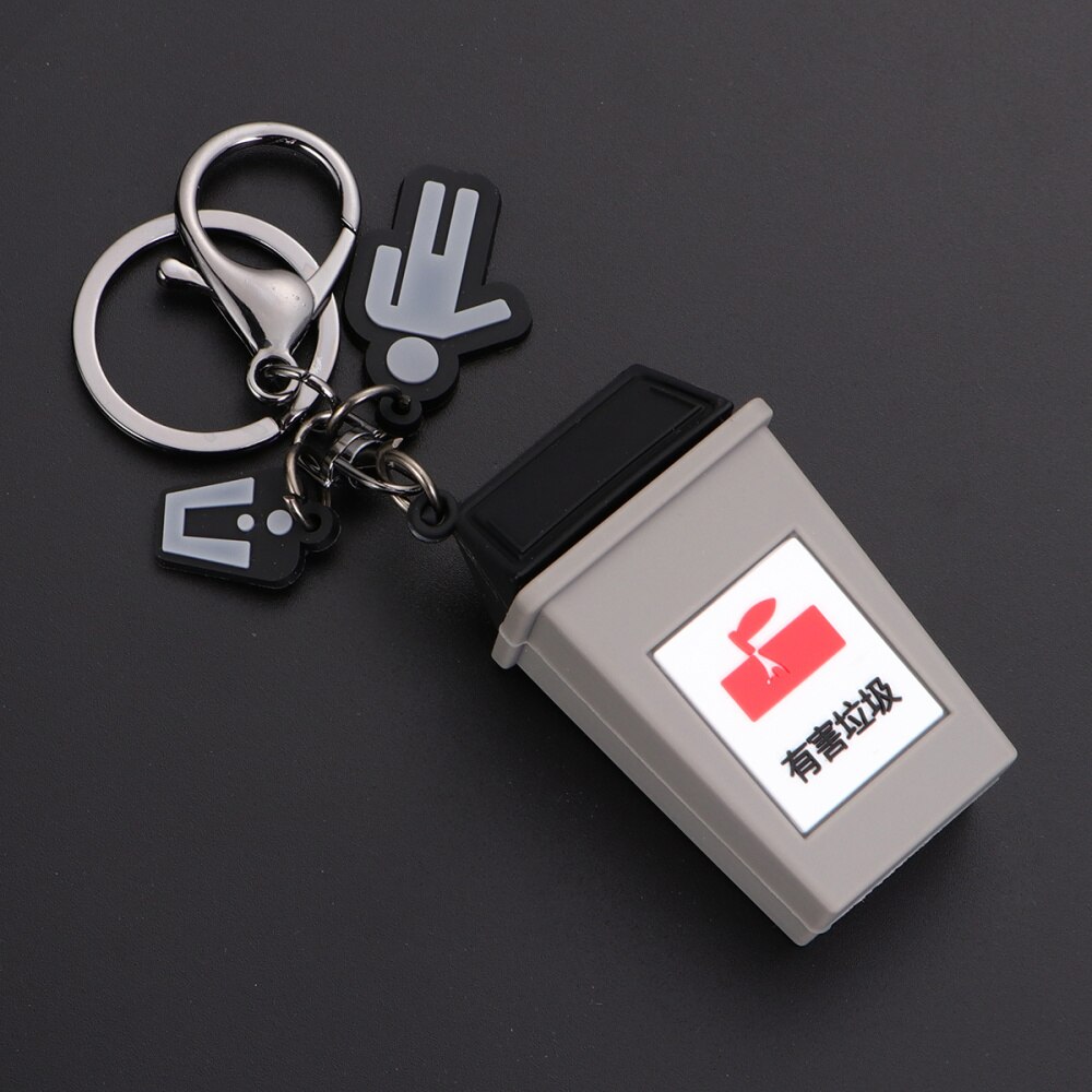 Classification Trash Bin Keychain Key Ring Stylish Key Hanging Decoration Key Holder Small for Men (Blue): Picture 3
