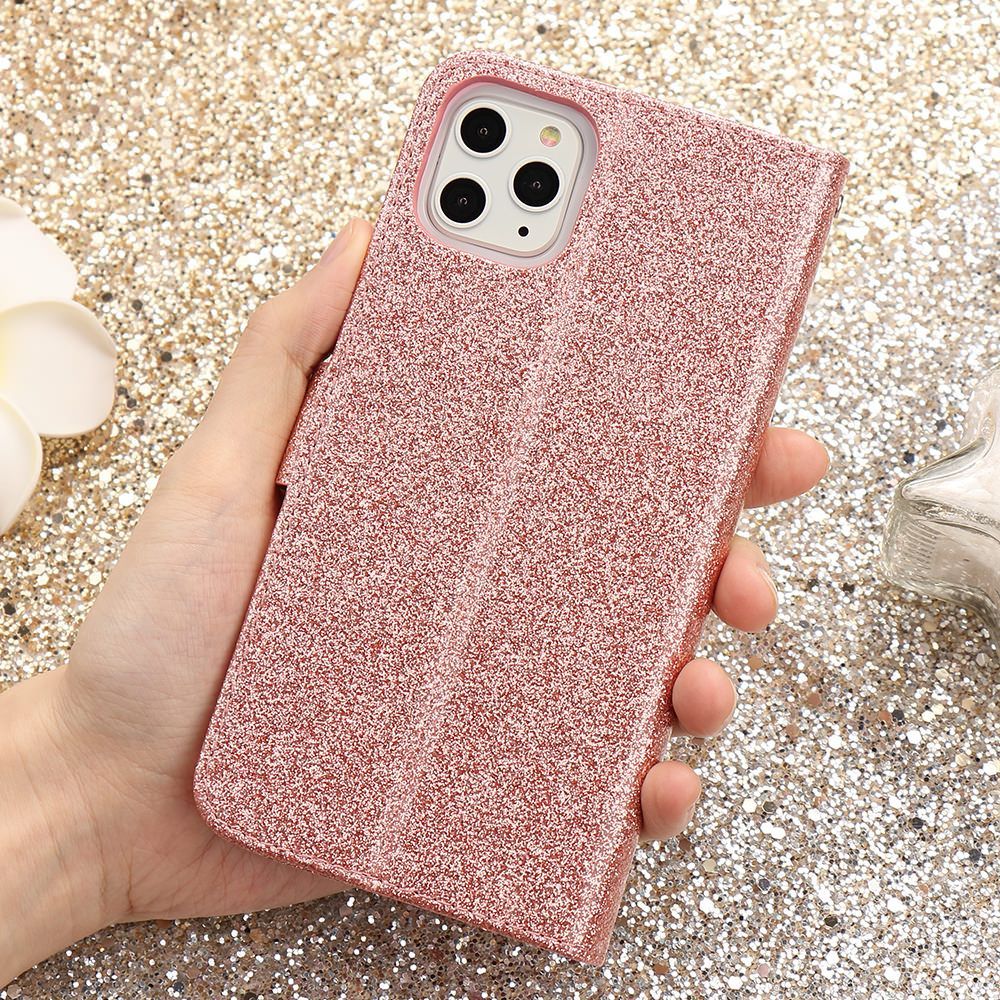 LAPOPNUT Magnetischen Flip Leder Brieftasche Glitter Strass Herz Abdeckung Fall für Iphone 11 Pro Xr Xs Max X 8 7 plus 6 6s 5 5s SE