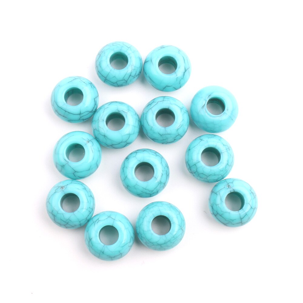 20 stk/parti dreadlocks hårring hår fletning perler blå farvet hår fletning dread dreadlock perler manchetter klip ca 6mm hul