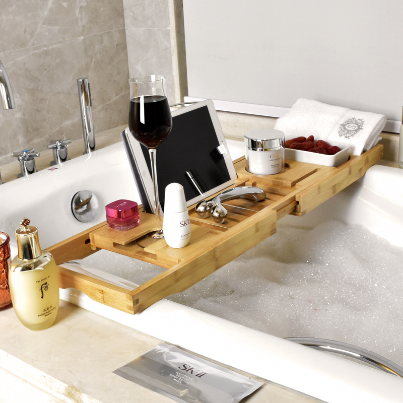 Extendable Bath Tray Bathtub Tray Bath Tub Tray Bamboo Bathroom Shelf Tray Tub Shelf Home Furniture