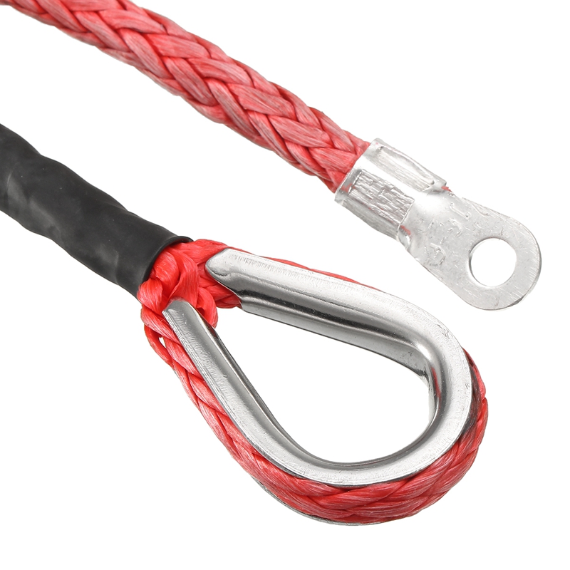 15m 5.5mm Towing Winch Cable Rope String Line Synthetic Fiber 7000lbs For Jeep ATV UTV SUV 4X4 4WD