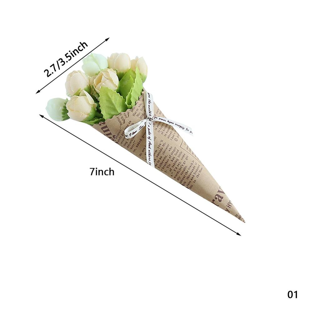 Kraft Paper Handmade Daisy Rose Flowers Artificial Simulation Flowers For Wedding Party Home Bouquet Decoration: style1