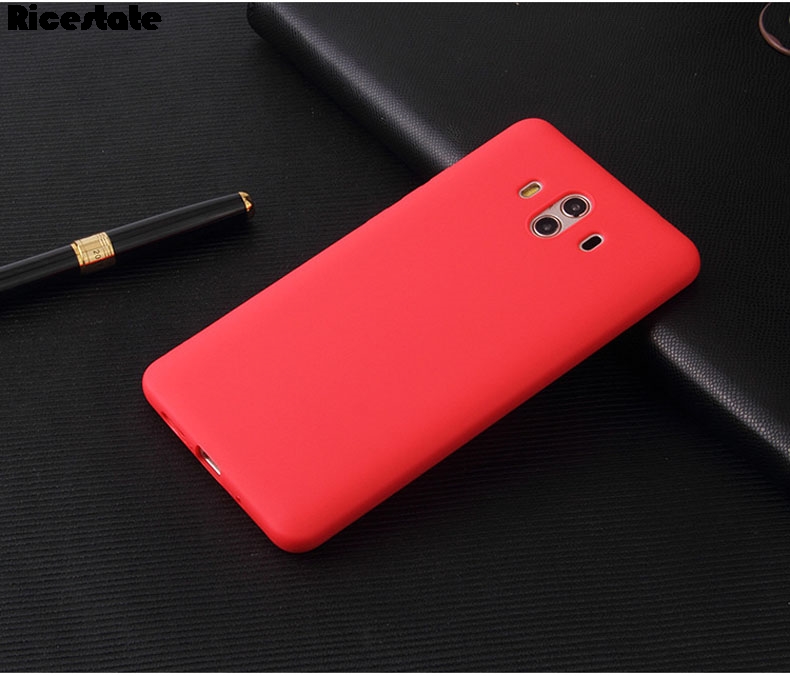 Huawei Mate 10 serie Mate 10 Pro / Mate 10 Lite Custodia opaca in tinta unita per Huawei Mate10 Cover posteriore Proteggi la pelle Custodia in silicone: ABS / Rosso