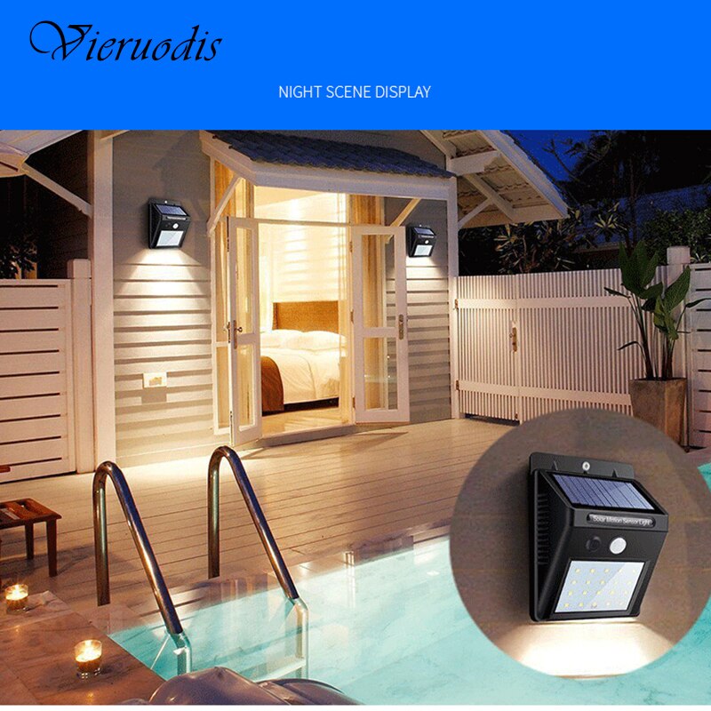 Solar Powered Gadgets 20 LED Solar Powered PIR Motion Sensor Light Waterproof Garden Security Wall Light Lamp Night led Lights