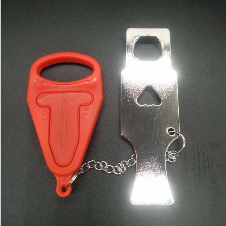 PP Metal Portable Safety Door Lock Replaces for Addalock Compatible for Travel Lock Anti Theft Security Privacy Hotel Home Room: Small Hole Red 2