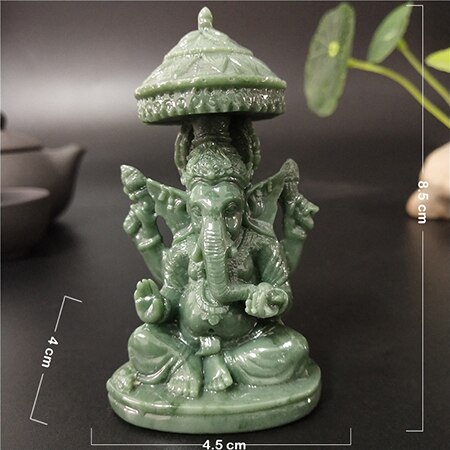 Lord ganesha statue buddha elefant gud skulpturer figurer menneskeskabte jade sten håndværk hjem have dekoration buddha statuer: Grøn 3